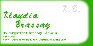 klaudia brassay business card